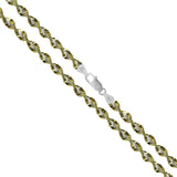 Herringbone 2 Tone Twist 040 - 3.9mm - Sterling Silver Chain Necklace