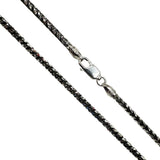 Franco Prism 080 - 2.5mm - Sterling Silver Black Plated 2-Tone DC Chain
