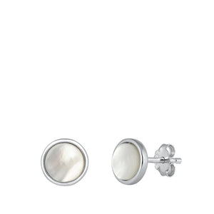 Sterling Silver Wholesale Mother of Pearl Chic Fashion Stud Earrings 925 New