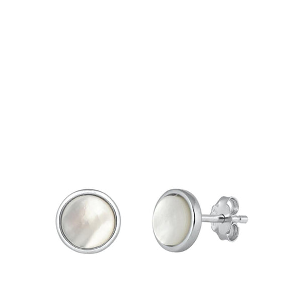 Sterling Silver Wholesale Mother of Pearl Chic Fashion Stud Earrings 925 New