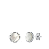 Sterling Silver Wholesale Mother of Pearl Chic Fashion Stud Earrings 925 New
