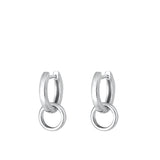 Sterling Silver Classic Chic Fashion High Polished Hoop Earrings 925 New
