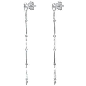 Sterling Silver Wholesale Clear CZ Dangle High Polished Fashion Earrings 925 New