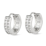 Sterling Silver Elegant Cuff Classic Vintage Style Traditional Earrings Clear CZ