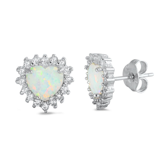 Sterling Silver Vintage Burst Elegant Classic Earrings White Synthetic Opal 925