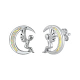 Sterling Silver Wing Moon Fairy Fae Pixie Mystic Celestial Angel Earrings 925