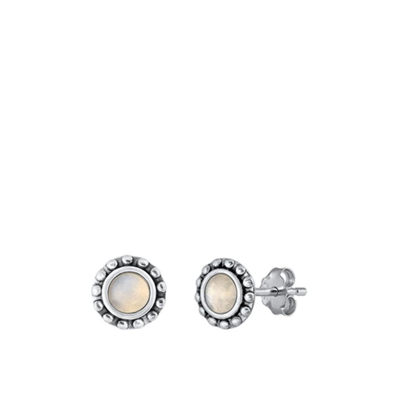 Sterling Silver Fashion Moonstone High Polished Fashion Earrings .925 New
