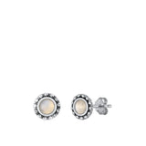 Sterling Silver Fashion Moonstone High Polished Fashion Earrings .925 New