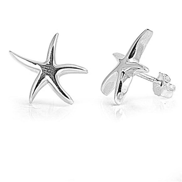 Starfish Stud Earrings .925 Sterling Silver