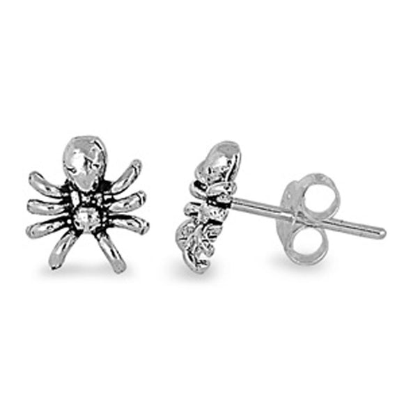 Spider Stud Earrings .925 Sterling Silver