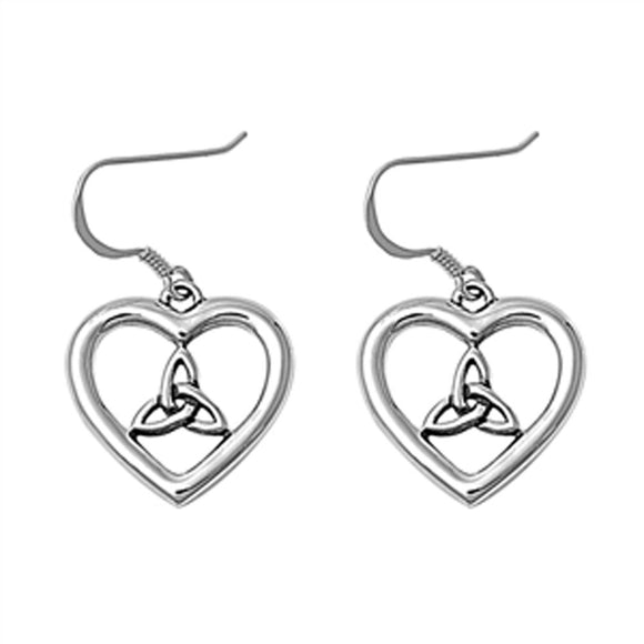 Celtic Knot Heart Earrings .925 Sterling Silver