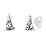 Buddha Stud Earrings .925 Sterling Silver