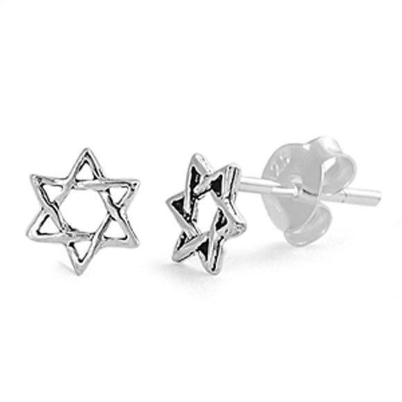 Star of David Stud Earrings .925 Sterling Silver