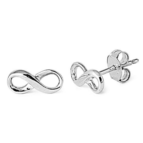 Sterling Silver Eternity Infinity Twist Loop Knot Forever Endless Earrings 925