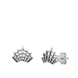 Sterling Silver Fashion Spider Web High Polished Oxidized Earrings 925 New