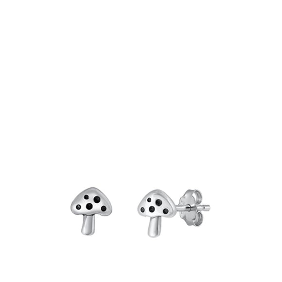 Sterling Silver Wholesale Woodland Mushroom Toadstool Oxidized Earrings 925 New