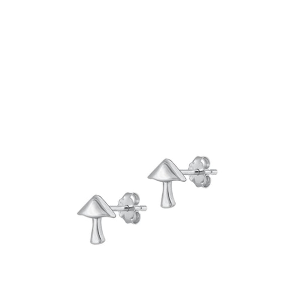 Sterling Silver Wholesale Cute Toadstool Mushroom Nature Earrings 925 New