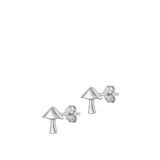 Sterling Silver Wholesale Cute Toadstool Mushroom Nature Earrings 925 New