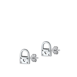 Sterling Silver Beautiful Cute Promise Heart Keyhole Locket Earrings 925 New