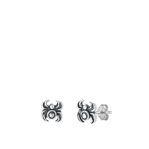 Sterling Silver Wholesale Oxidized Spider High Polished Earrings 925 New