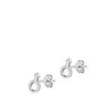 Sterling Silver High Polished Male Boy Man Sperm Symbol Earrings 925 New