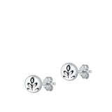 Sterling Silver Classic Minimalist Leaf High Polished Oxidized Earrings .925 New