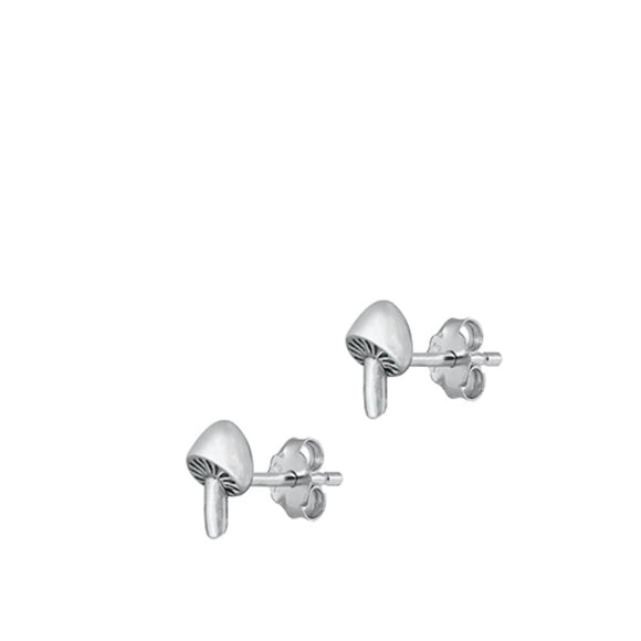 Sterling Silver Toadstool Mushroom Wholesale High Polished Stud Earrings 925 New