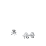 Sterling Silver Unique Octopus Earrings Ocean Marine Life Fashion Studs 925 New