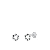 Sterling Silver Wholesale Jewish Star of David High Polished Oxidized Earrings