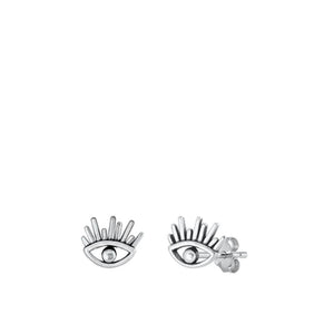 Sterling Silver Beautiful High Polished Oxidized Stud Fashion Earrings 925 New