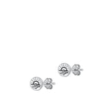 Sterling Silver Classic Beach Sunset High Polished Fashion Earrings .925 New
