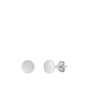 Sterling Silver High Polished Flat Disc Circle Fashion Earrings 925 New