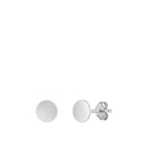 Sterling Silver High Polished Flat Disc Circle Fashion Earrings 925 New