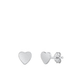 Sterling Silver Cute Simple Promise Heart High Polished Earrings .925 New