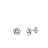 Sterling Silver Oxidized Celtic Knot Stud High Polished Post Earrings .925 New