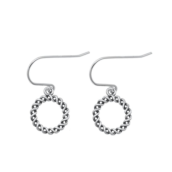 Sterling Silver Cute Braided Double Helix High Polished Earrings 925 New