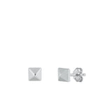 Sterling Silver Wholesale Pyramid Geometic Stud Earrings 925 New