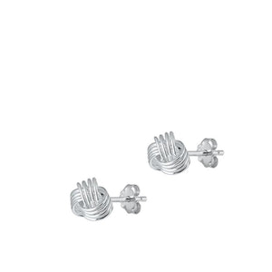 Sterling Silver Classic High Polished Knot Stud Fashion Earrings .925 New