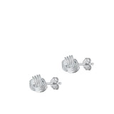 Sterling Silver Classic High Polished Knot Stud Fashion Earrings .925 New