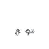 Sterling Silver Fashion Oxidized Cute Mini Mushroom Stud Earrings .925 New