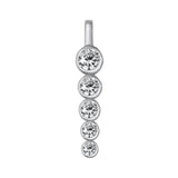 Sterling Silver Clear CZ Classic Journey Pendant Traditional Dainty Charm 925
