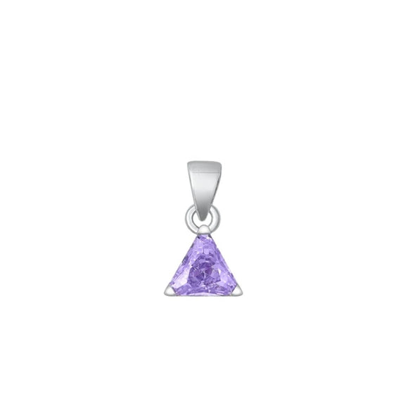 Sterling Silver Wholesale Lavender CZ Pendant Triangle Fashion Charm 925 New