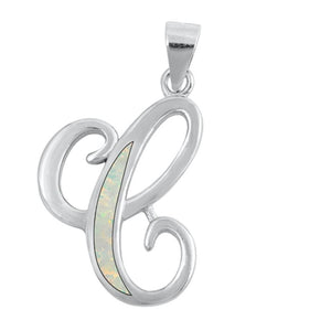 Sterling Silver Beautiful Initial Script "C" Pendant Vintage Monogram Charm 925