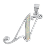 Sterling Silver Cute Initial Script "N" Pendant Cursive Monogram Charm 925 New