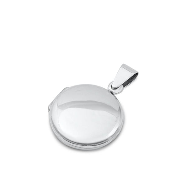 Sterling Silver Classic Round Locket Polished Pendant Keepsake Love Charm 925