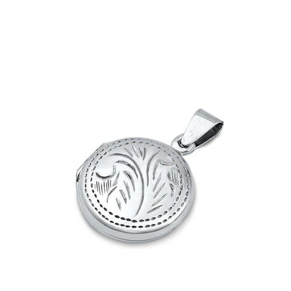 Sterling Silver Classic Vintage Round Locket Pendant Keepsake Love Charm 925 New