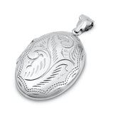 Sterling Silver Vintage Oval Floral Design Locket Pendant Fashion Charm 925 New