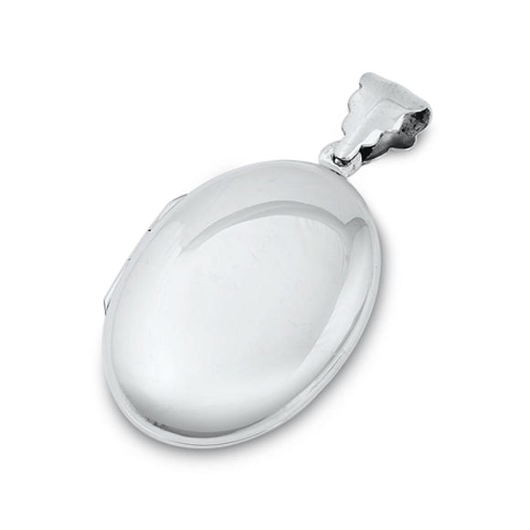Sterling Silver Classic Vintage Oval Locket Pendant Forever Love Keepsake Charm