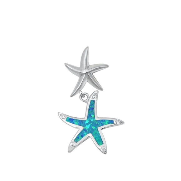 Sterling Silver Starfish Dangle Pendant Sea Star Shell Ocean Beach Charm 925 New