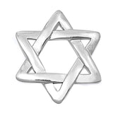 Sterling Silver Star of David Pendant Traditional High Polish Simple Charm 925